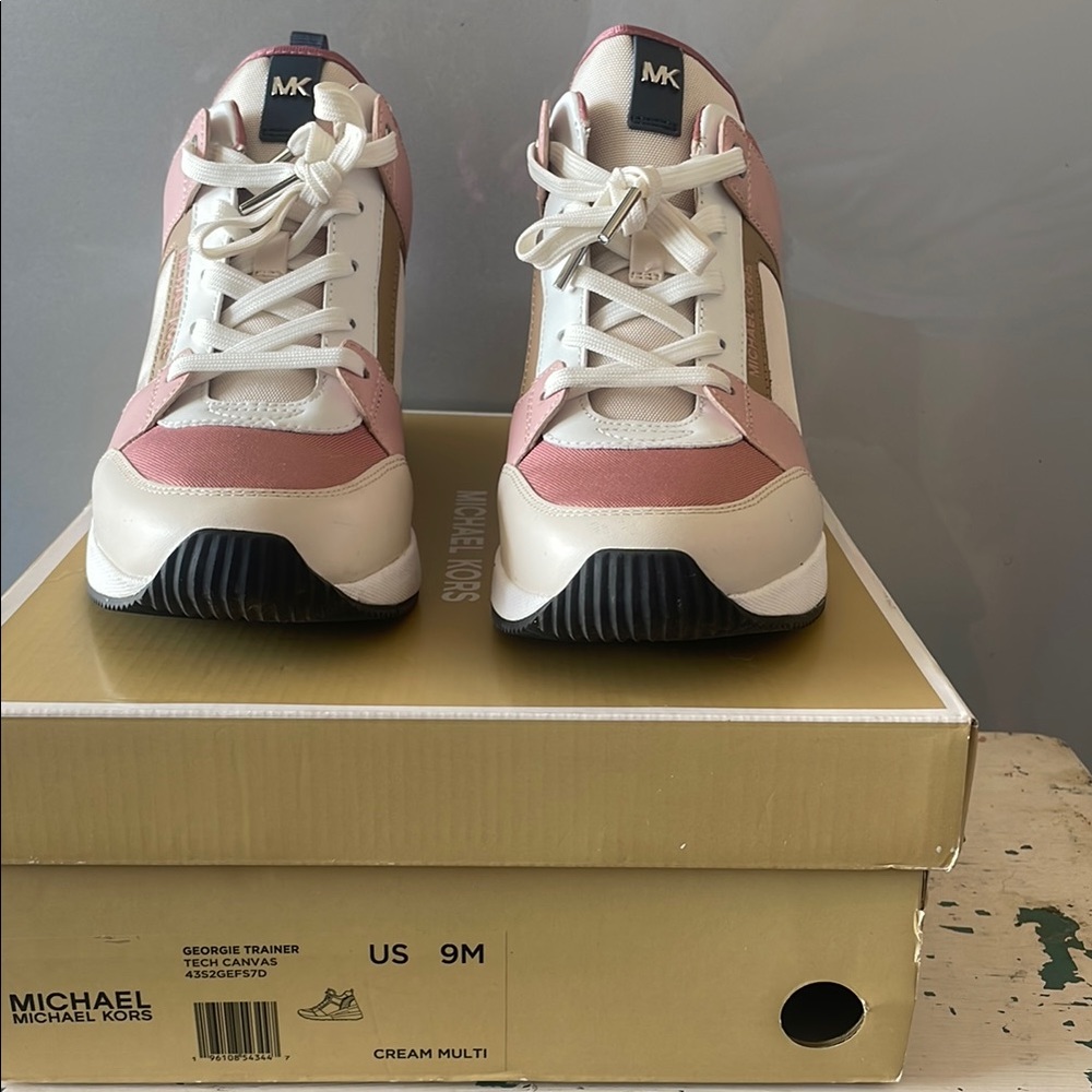 Michael Kors Pink and Cream Retro Sneakers